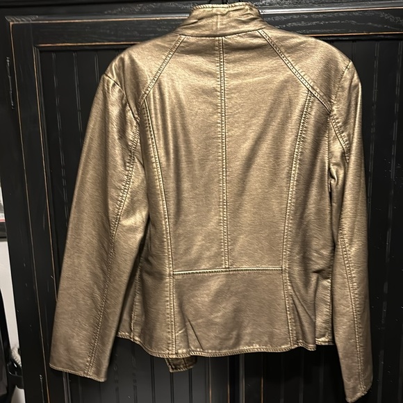 GOLD/BRONZE FAUX LEATHER JACKET - Picture 6 of 7